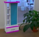 Peinador con espejo deslizable BC/FUCSIA